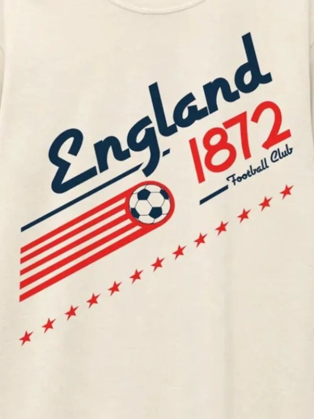 England Soccer Graphic T-Shirt White Off 80s Unisex